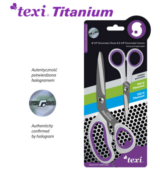 Pack de Tesouras Texi em Titanio de 21 Cm e 13 Cm