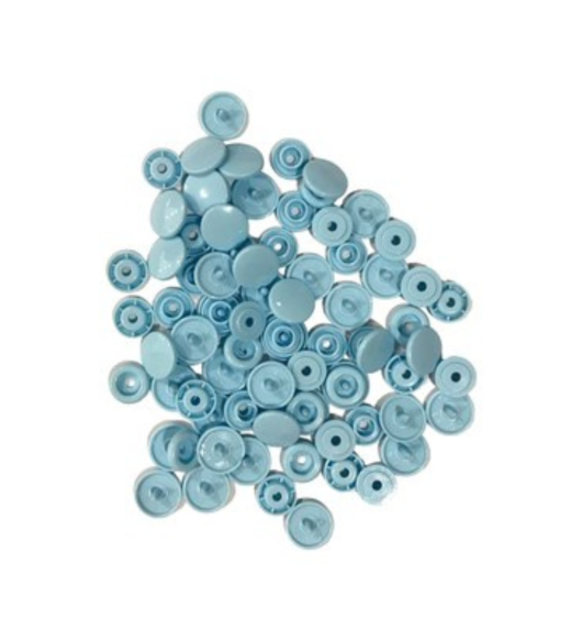 Botões de Pressão em Plástico - Azul Bebé